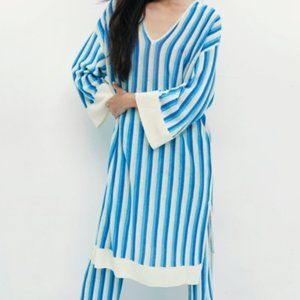 Zara Blue and White Striped Tunic